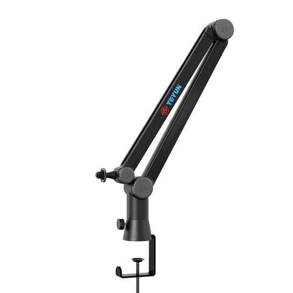 TEYUN NBA-6 Suspension Arm Stand for Recording, Gaming, Streaming, and Podcasting with Multiple Microphone Brands - Desktop Clamp and Cable Management