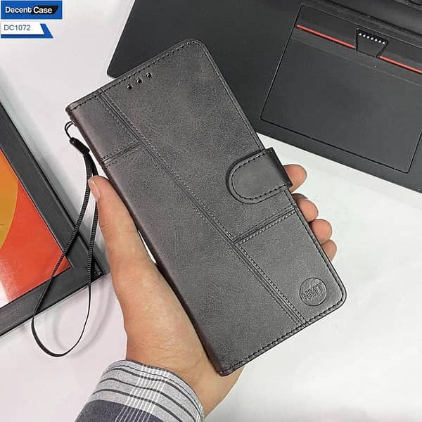 iPhone 13 Pro Max Flip Book Cover in Black with Premium Leather and Card Holder