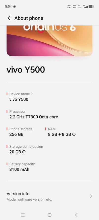vivo y 500 one month use urgent for sale