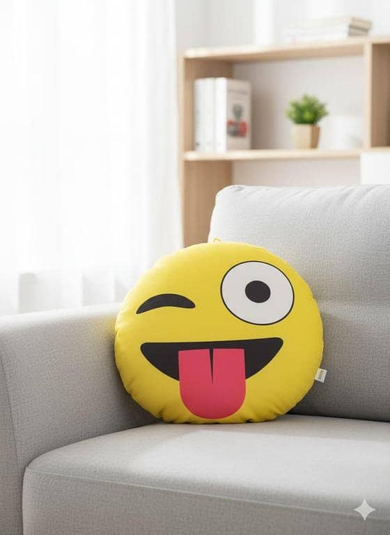 Emoji Round Cushions and Soft Pillows for Home Decor – Pack of 3 or 5