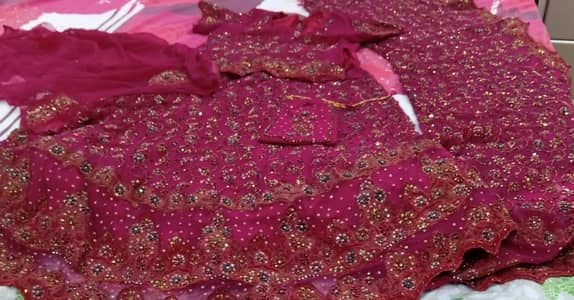bridle lehnga with purse,shoes and 1 unstitched shirt