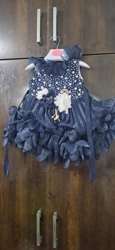 blue birthday frok 1 to 2 year size
