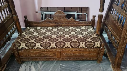 Antique Hand Carved Solid Wooden Swing / Jhoola for Sale