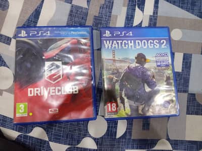 watch dogs 2 and drive club used disc