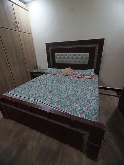 Queen Bed set with Mattress, Side Tables, Dressing.
