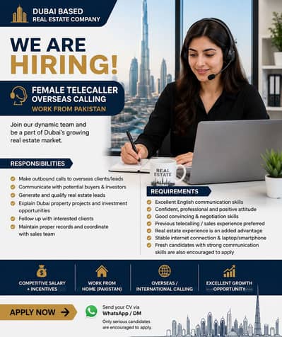 Hiring: Female Telecaller – Real Estate