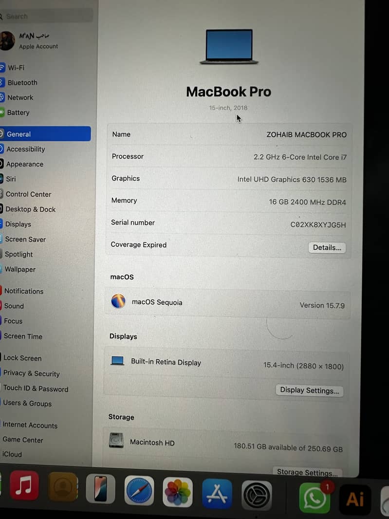 Macbook pro 2018 5