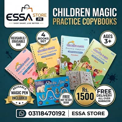 Kids Practice Copy Books /Magic Writing Books / Reusable Erasable/Book