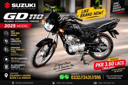 Suzuki GD 110s (2025) | Brand New Condition | PPF Laminated