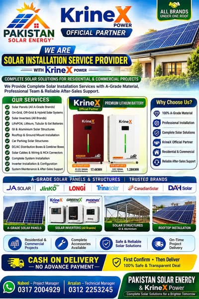 Solar Installation & Solutions On-Grid, Off-Grid & Hybrid KrineX Power