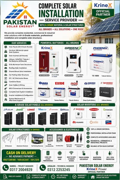 Solar Installation & Solutions On-Grid, Off-Grid & Hybrid KrineX Power