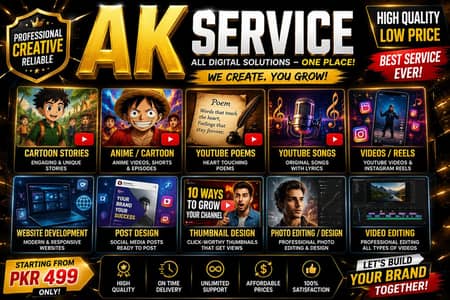 Ak services aoa ai ki vedios bnao or YouTube pr dal
