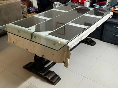Dining Table || Glass top Dining Table for Sale