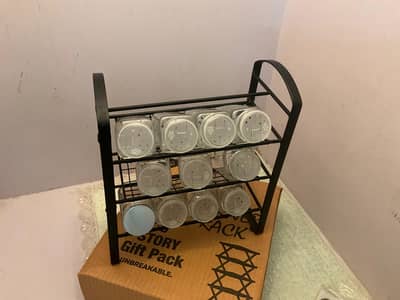 Kitchen Spice Rack Jars Glass Bottles