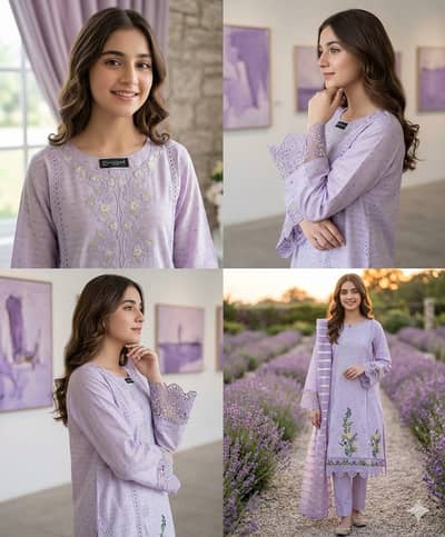 3 Piece Cotton Suit for Women | Unstitched Cotton Dress | Printed Suit
