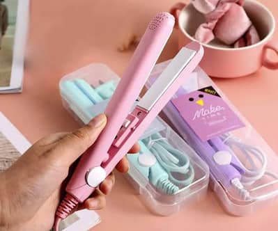Ceramic Mini Hair Straightener – Portable Travel Flat Iron for All Hai