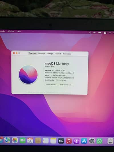 Mackbook Air (2017) 8 gb Ram 128 gb Nume Card