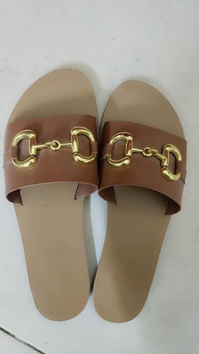 Golden brown slippers