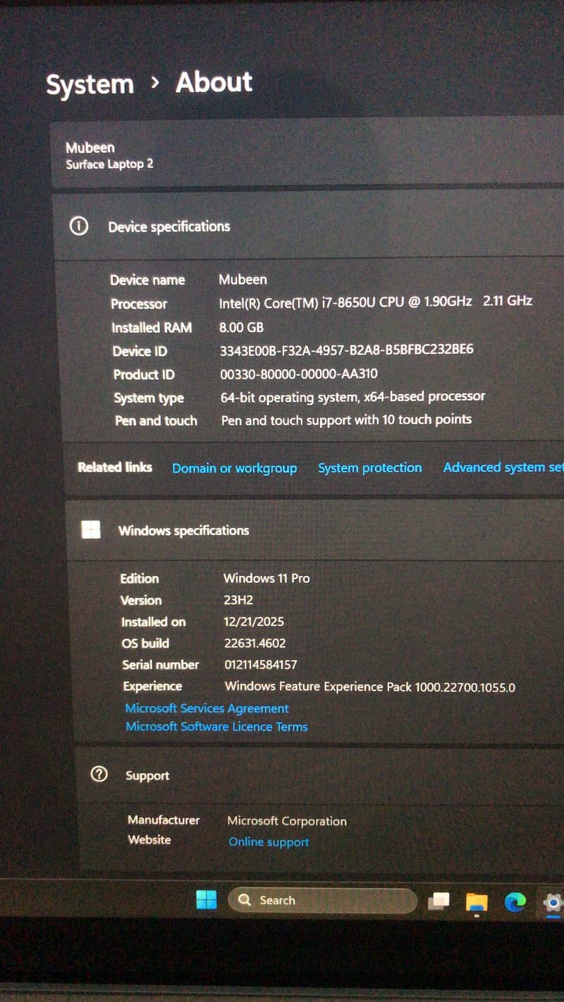 Microsoft Surface Laptop 2 5