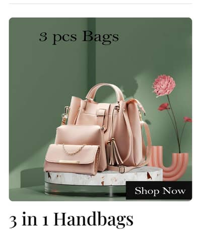 Ladies 3 Pcs Handbag Set | Blue Shoulder Bag, Crossbody Bag & Wallet |