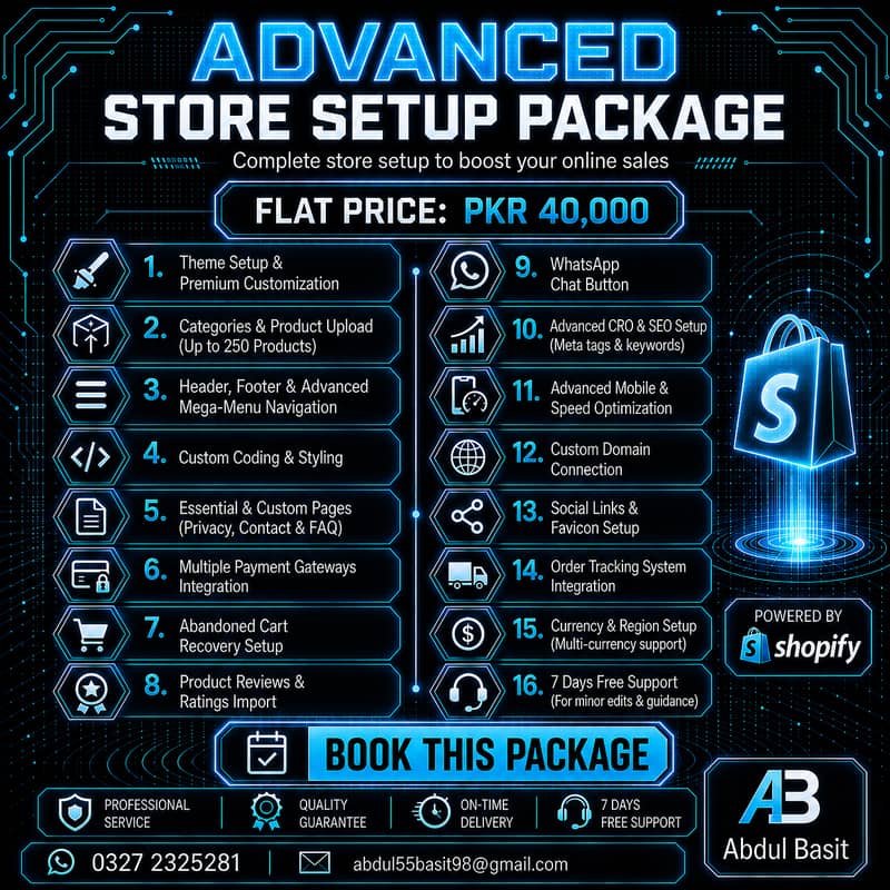 Professional Shopify Store Setup, Custom Coding & E-Commerce Developm 1