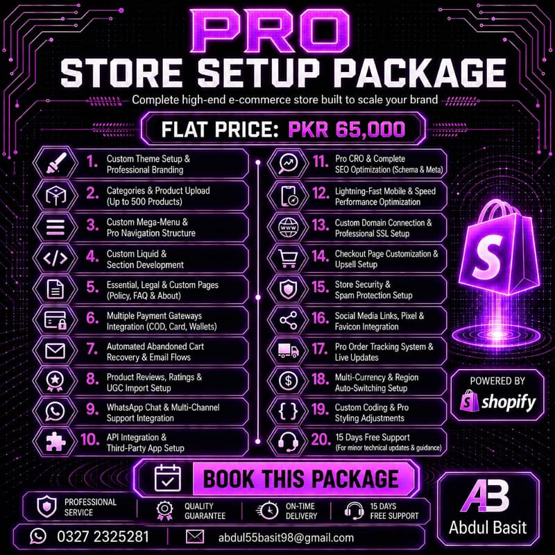 Professional Shopify Store Setup, Custom Coding & E-Commerce Developm 2