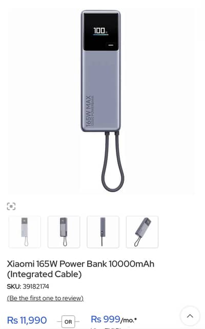 Xiaomi 165W power Bank (10,000 maH)