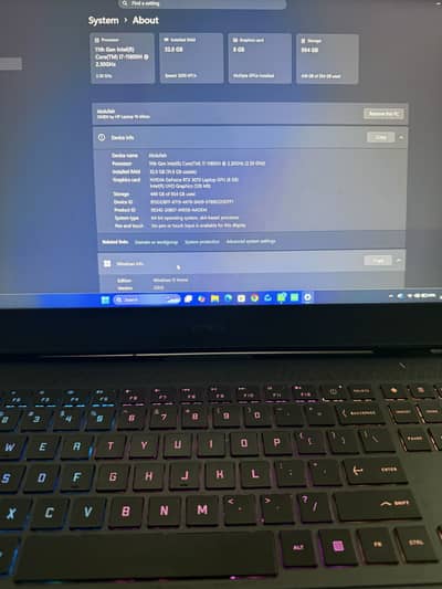 HP Omen 16 i7 11gen 8gb Rtx 3070 gpu