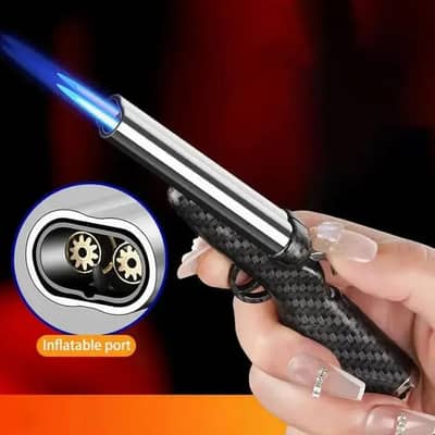 Double Barrel Rifle Lighter Windproof Jet Double Flame Lighter