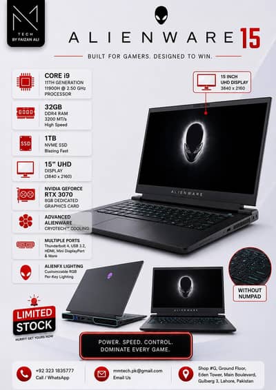 Alienware 15 R6 RTX 3070 Core i9 11th Generation 32/1TB NVMe