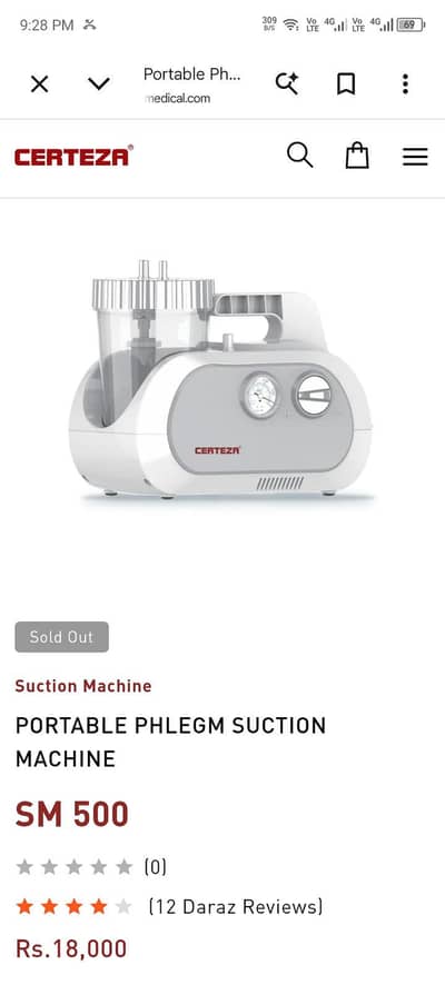 Certiza Phlegum Suction Machine SM500