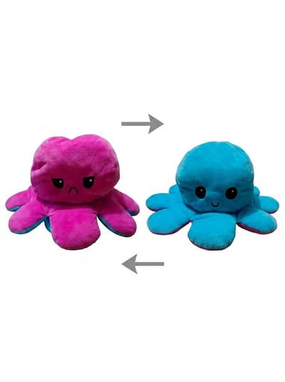 Reversible Octopus Plushie (Double Sided) Purple and Blue
