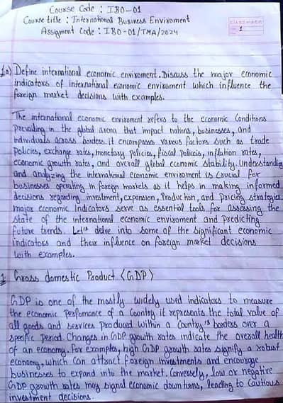 Hand written assignment