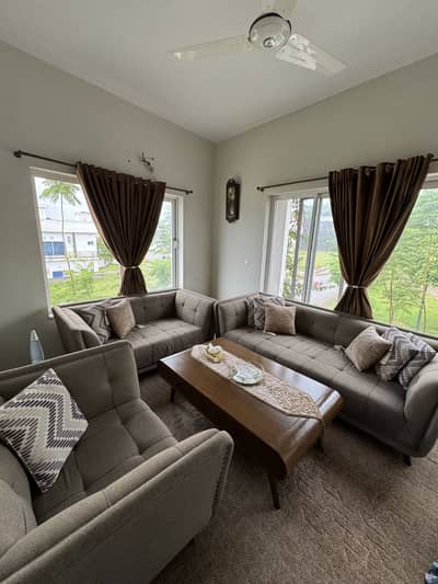6 seater sofa set jute material in good condition