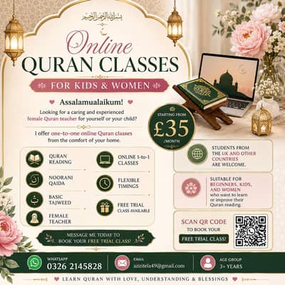Quran teacher for kids and women