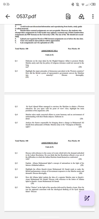 B. ed  Assignment spring 2026 (ideological foundation of Pakistan)