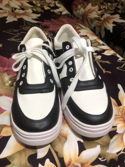 Black and white sneakers