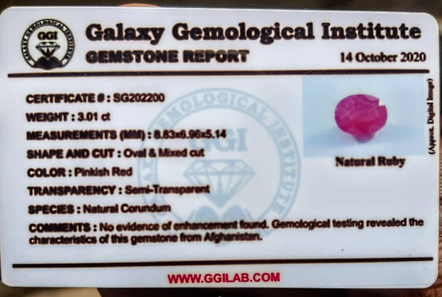 100% Natural Kabuli Ruby 3