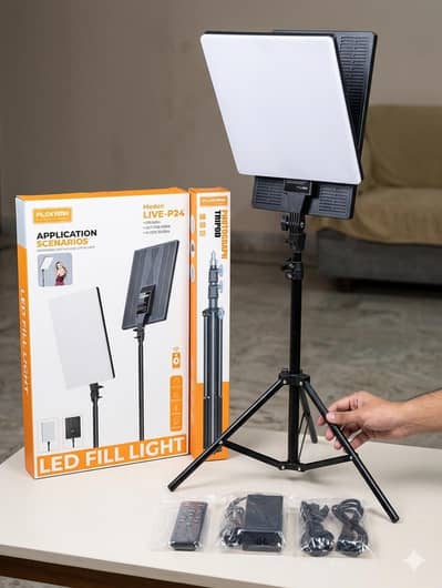 Plokama Live-P24 professional LED fill light with photography tripod