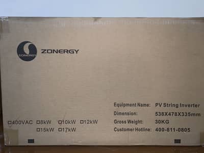 Zonergy 10kW Solar Inverter Three Phase 400V - Box Packed