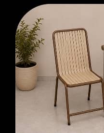 New Steel plastic 6 chairs and 1 table
