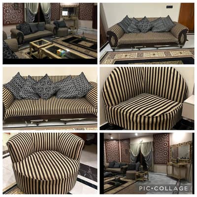 8 Seater Executive Drawing Room Sofa Set (3+3+1+1) in Good Condition