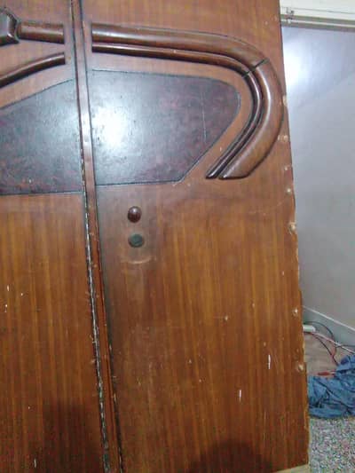 3 door pure wood almari