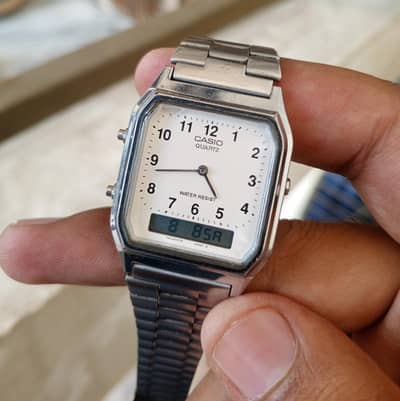 Original Casio AQ-230 Ana-Digi Classic White Dial (Module 5154)