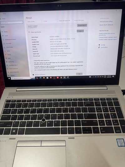 HP EliteBook 850 G5 – Core i7 8th Gen – Touchscreen – 8GB/256GB SSD