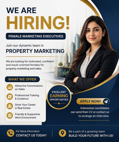 Need Female Staff for Property Marketing