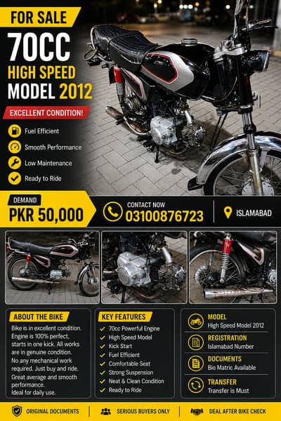 Bike for Sale Excellent Condition | Demand 50,000