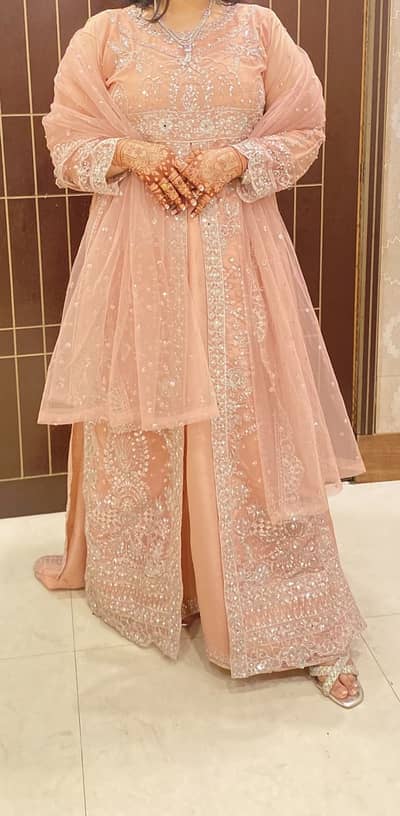 Peach Organza Formal Dress One-Time Worn