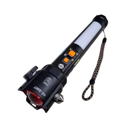 Rechargeable LED  Torch light Black aluminum 27.5cm