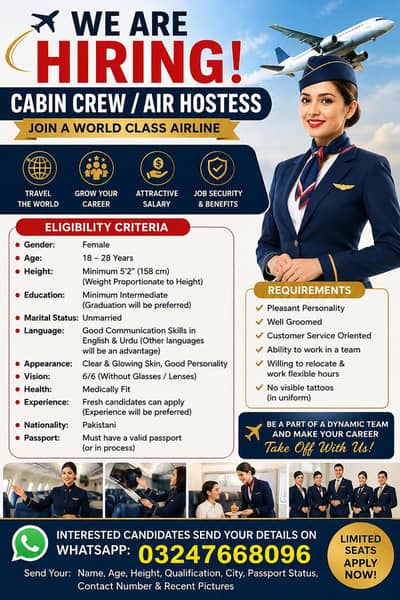 Female airhostess jobs